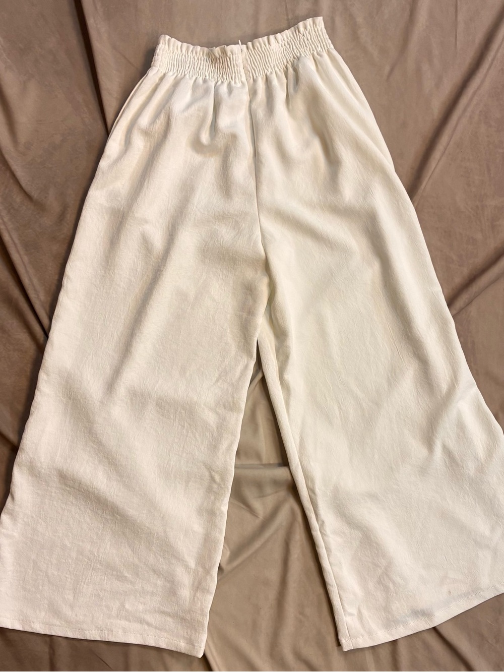 Rachel Comey White Wide Leg Pants Smocked Waist Size Small Med